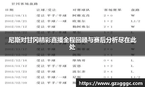尼斯对甘冈精彩直播全程回顾与赛后分析尽在此处